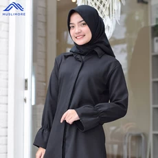 Gamis Kombinasi Polos Lebaran Reseller