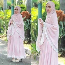 Gamis Coklat Putih Cadar Dropship