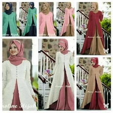 Gamis Jersey Motif Niqab Terbaru