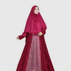 Gamis Songket Kombinasi Polos Polos ABG