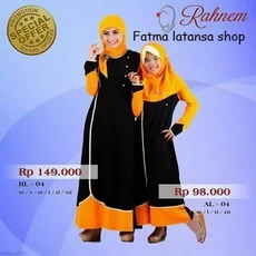 Gamis Crepe Kombinasi Lebaran Dropship