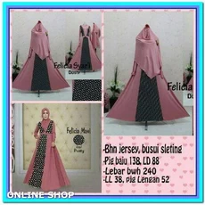 Gamis Jersey Motif Syari Tanggung