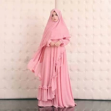 Baju Gamis Abu Abu Syari ABG