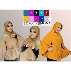 Gamis Kombinasi Biru Murah Ecer