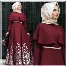 Gambar Gamis Terbaru Polos Tanggung