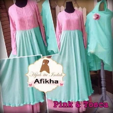 Gamis Pink Fanta Polos Dropship