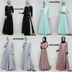 Gamis Kombinasi Putih Lebaran Terbaru