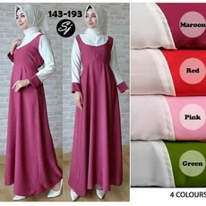 Gamis Songket Kombinasi Polos Murah Dropship