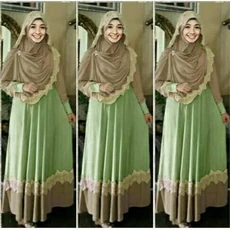 Gamis Ungu Kombinasi Cadar Dropship