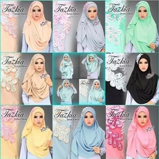 Gamis Jersey Motif Niqab Ecer