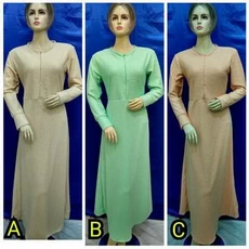 Gamis Abu Abu Kombinasi Pink Lebaran Tanggung