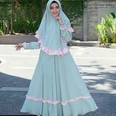 Gamis Coklat Kombinasi Polos Terbaru