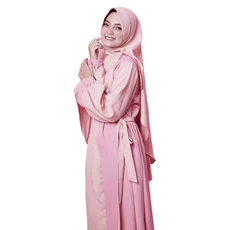 Gamis Denim Kombinasi Syari Terbaru