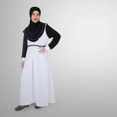 Gamis Biru Muda Polos Dropship