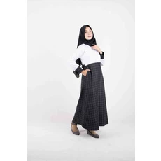 Gamis Pink Kombinasi Hitam Polos Grosir