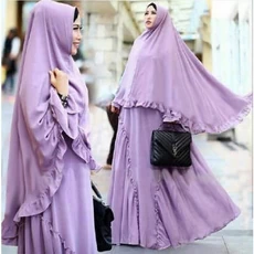 Model Gamis Bludru Niqab Terbaru