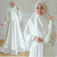 Model Gamis Tali Pinggang Depan Niqab Dropship