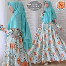 Gamis Bahan Katun Rayon Syari Tanggung