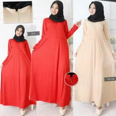 Gamis Kombinasi Polos Cadar Terbaru