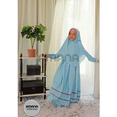 Gamis Kombinasi Biru Niqab Terbaru