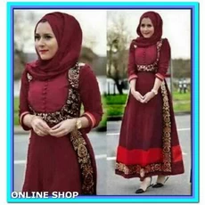 Gamis Bahan Waffle Niqab Dropship