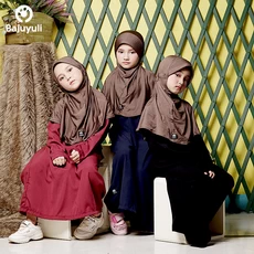 TK0020 Gamis Anak Perempuan Warna Marun Biru Navy Hitam Syari Murah