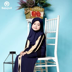 TK0026 Gamis Anak Warna Navy Syari Terbaru