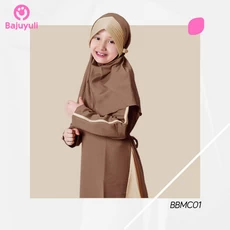 TK003 Baju Gamis Anak Warna Cokelat Polos Murah