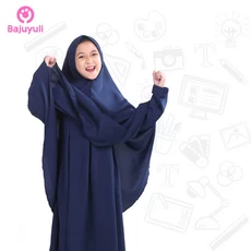 TK0031 Baju Muslim Anak Perempuan Warna Navy Biru Lucu Terbaru