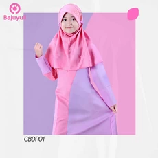 TK0040 Gamis Anak Warna Pink Syari Murah