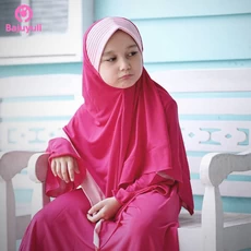 TK0056 Gamis muslim anak Warna Pink Polos Murah