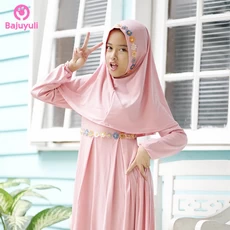 TK0061 Baju Gamis Anak Warna Pink Polos Terbaru