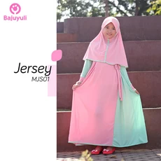 TK0063 Gamis muslim anak Warna Pink Hijau Polos Terbaru