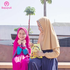 TK0070 Gamis muslim anak Warna Pink Navy Polos Terbaru