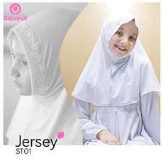 TK0079 Baju Muslim Anak Warna Putih Syari Terbaru
