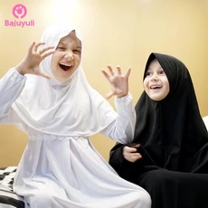 TK0081 Baju Gamis Anak Warna Putih Hitam Polos Terbaru