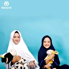 TK0084 Baju Muslim Anak Warna Putih Navy Syari Terbaru