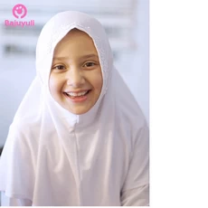TK0092 Jilbab Anak Instant Warna Putih Lucu Murah