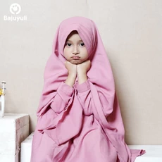 TK0097 Gamis muslim anak Warna Dusty Lucu Terbaru