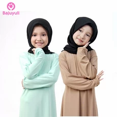 TK0105 Gamis Anak Hijau Cokelat Lucu Terbaru