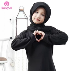 TK0117 Baju Gamis Anak Hitam Polos Best Seller