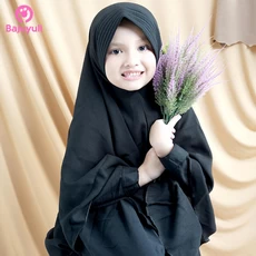 TK0118 Gamis muslim anak Hitam Syari Terbaru