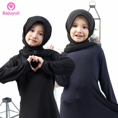 TK0123 Gamis Anak Warna Hitam Navy Polos Terbaru