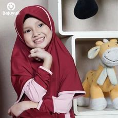 TK0129 Baju Muslim Anak Maroon Modern Terbaru