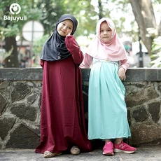 TK0131 Baju Muslim Anak Maroon Hijau Modern Terbaru