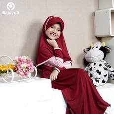 TK0135 Gamis Anak Perempuan Warna Marun Modern Best Seller