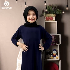 TK0148 Gamis Anak Perempuan Navy Syari Murah