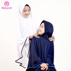 TK0156 Gamis muslim anak Navy Putih Syari Best Seller