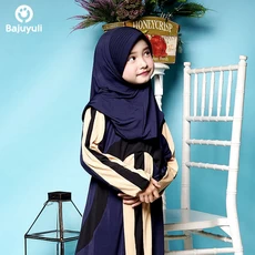 TK0189 Baju Muslim Gamis Anak Biru Syari Best Seller