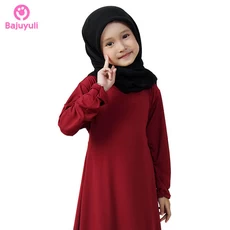 TK0217 Gamis Anak Marun Lucu Ukuran Tanggung